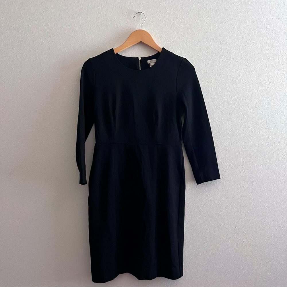 J. Crew Black Zip Ponte Dress